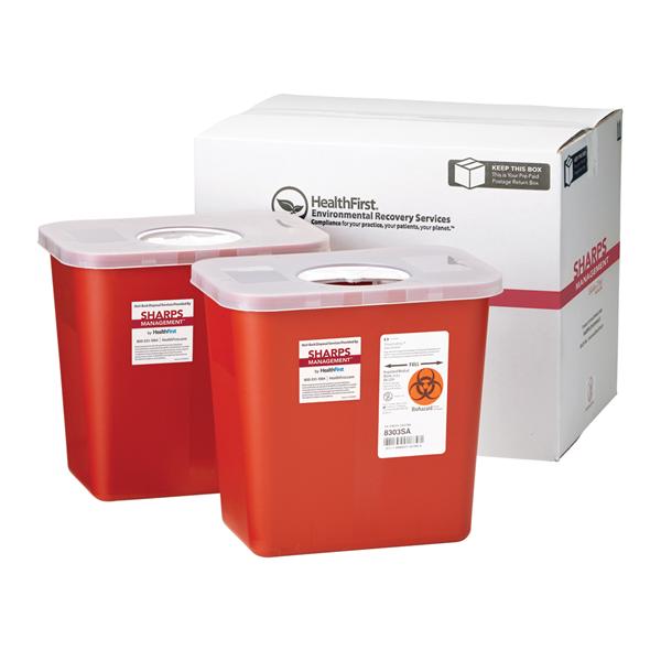 Mailer System Sharps Sharps Management 2g Lg Plstc Adj Rtr Clsr Rd/Wht 2/Package